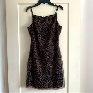 Y2k leopard print slip dress size medium